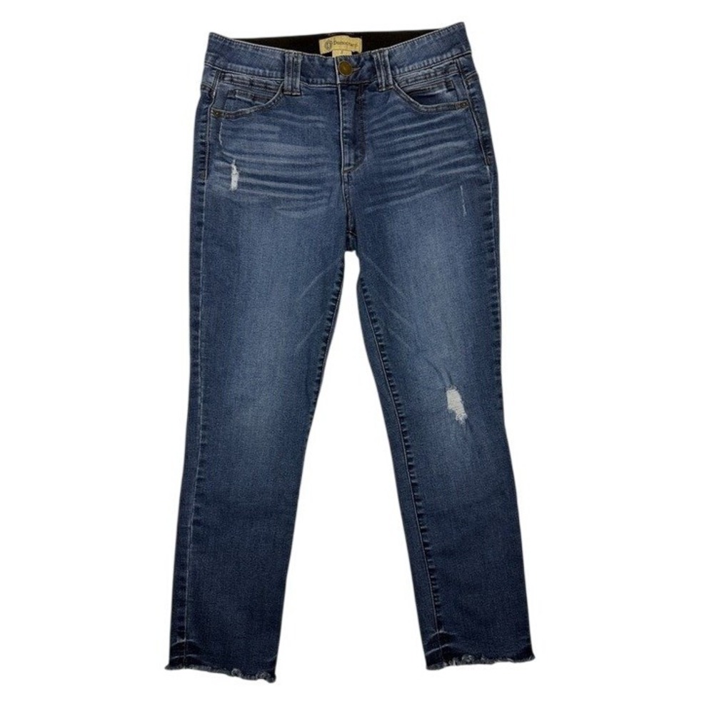 Democracy Jeans Womens 8 "Ab" solution Blue Distressed‎ Raw Hem